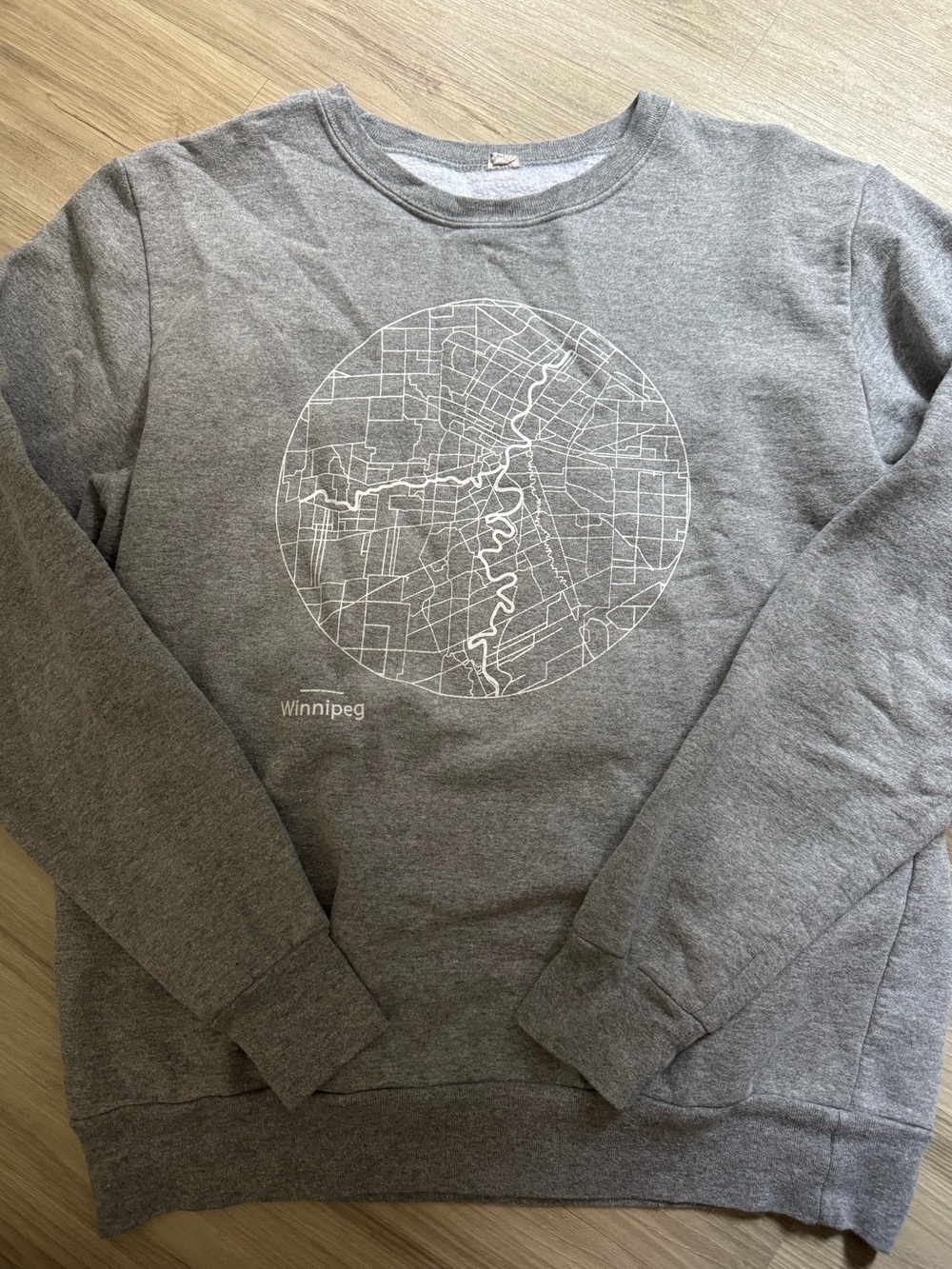 Grey Winnipeg Map Crewneck Sweatshirt - Men